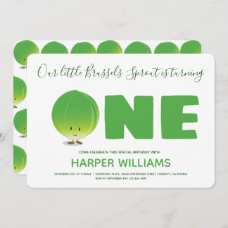 Unser kleiner Brüsseler Sprout macht einen Geburts Einladung