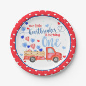 Unser kleiner Brustwarzer dreht eine Platte Pappteller (Vorderseite)