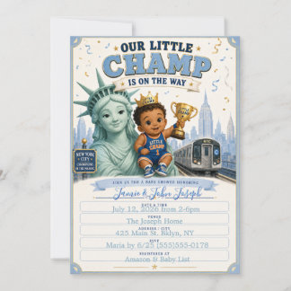 Unser kleiner Champ NYC Baby Shower Einladung