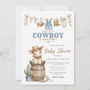 Unser kleiner Cowboy moderne Babyparty Einladung