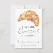 Unser kleiner Croissant 1. Geburtstag Vielen Dank Dankeskarte (Vorderseite)