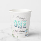 Unser kleiner Dinosaurier macht einen 1. Geburtsta Pappbecher (Vorderseite)