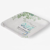 Unser kleiner Dinosaurier macht einen 1. Geburtsta Pappteller (Gewinkelt)