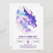 Unser kleiner Drache zum Geburtstag Einladung (Vorne/Hinten)