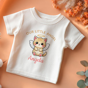 Unser kleiner Engel Süße Katze mit Flügeln Mädchen Baby T-shirt