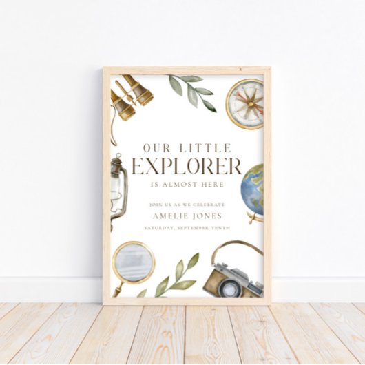 Unser kleiner Explorer | Adventure Awaits Baby Sho Poster