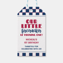 Unser kleiner Feuerwehrmann macht einen Geburtstag Geschenkanhänger