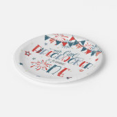 Unser kleiner Firecracker 1. Geburtstag (keine Gre Pappteller (Schrägansicht)