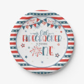 Unser kleiner Firecracker 1. Geburtstag Pappteller (Vorderseite)