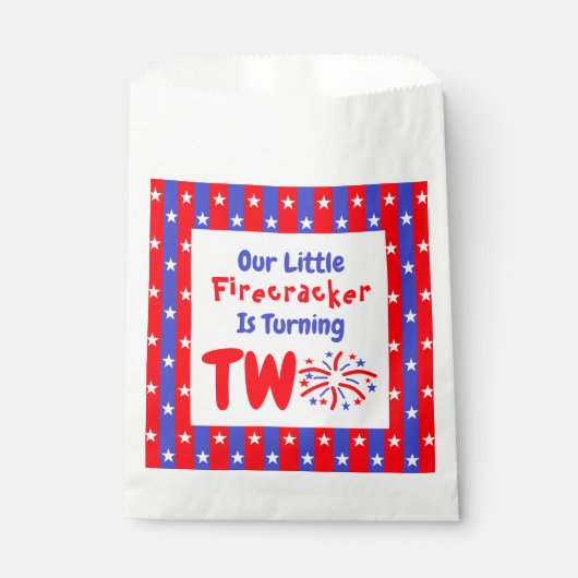 Unser kleiner Firecracker 2. Geburtstag Geschenktütchen (Vorderseite)