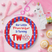 Unser kleiner Firecracker 2. Geburtstag Pappteller (Party)