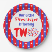 Unser kleiner Firecracker 2. Geburtstag Pappteller (Vorderseite)