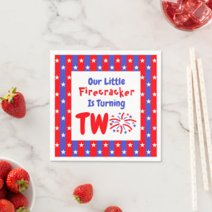 Unser kleiner Firecracker 2. Geburtstag Serviette