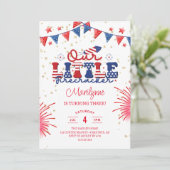 Unser kleiner Firecracker 3. Geburtstag Einladung (Stehend Vorderseite)