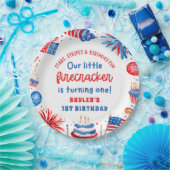 Unser kleiner Firecracker 4. Juli 1. Geburtstag Pappteller (Party)