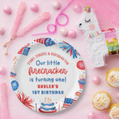 Unser kleiner Firecracker 4. Juli 1. Geburtstag Pappteller (Party)