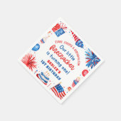 Unser kleiner Firecracker 4. Juli 1. Geburtstag Serviette (Ecke)