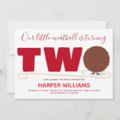 Unser kleiner Fleischball dreht zwei Tage Einladung (Vorderseite)