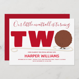 Unser kleiner Fleischball dreht zwei Tage Einladung