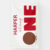 Unser kleiner Fleischball macht einen 1. Geburtsta Banner (Vertikal)