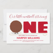 Unser kleiner Fleischball macht einen ersten Gebur Einladung (Vorderseite)