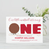 Unser kleiner Fleischball macht einen ersten Gebur Einladung (Stehend Vorderseite)