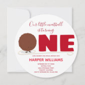 Unser kleiner Fleischball macht einen ersten Gebur Einladung (Vorderseite)