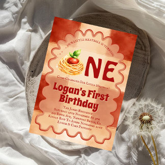Unser kleiner Fleischklops wird Eins 1. Geburtstag Einladung