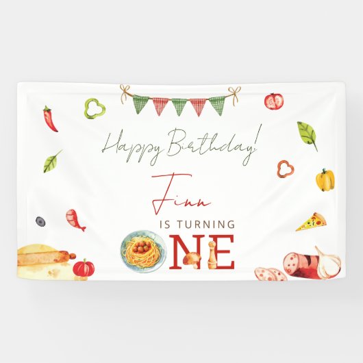 Unser kleiner Fleischkügelchen 1. Geburtstag Banner (Horizontal)
