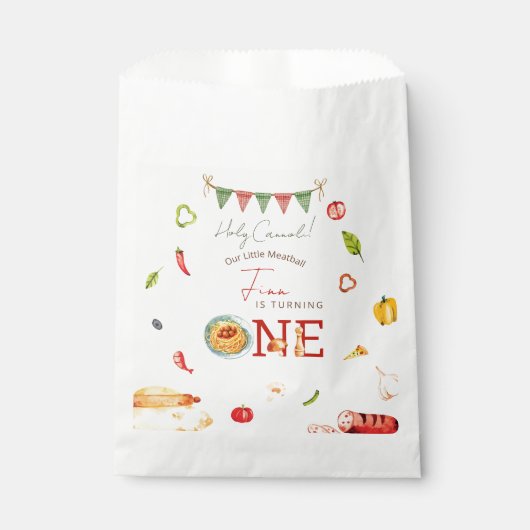 Unser kleiner Fleischkügelchen 1. Geburtstag Geschenktütchen (Vorderseite)