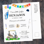 Unser kleiner Golfer Blue Cart Hat kids Golf zum G Postkarte<br><div class="desc">Unsere Little Golfer Blue Cart Hat Kids Golf Birthday Invitation Postcard ist eine tolle Golfer Einladung für eine Kinder Geburtstagsparty! Zu den Vorzügen dieses Golftages zählen Party,  Ballons,  bunte Party-Banner,  ein Golfwagen,  Golfclubs,  Golfbälle,  ein Golfhut und eine Golftasche. Die sonnige Einladung zum Thema Golf-Geburtstagsparty.</div>