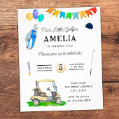 Unser kleiner Golfer Pink Kids Golf Geburtstag Flyer