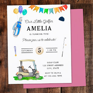 Unser kleiner Golfer rosa Wagen Golf Geburtstag