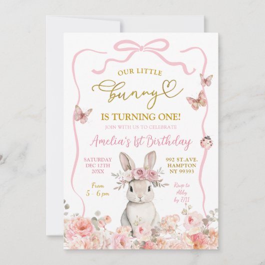 Unser kleiner Hase dreht eine Einladung (Vorderseite)