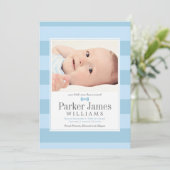 Unser kleiner, hellblauer, handlicher Baby-Junge B Ankündigung (Stehend Vorderseite)