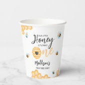 Unser kleiner Honig | Erster Geburtstag Pappbecher (Rückseite)