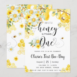 Unser kleiner Honig ist 1. Geburtstag eine Bienenf Einladung