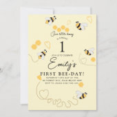 Unser kleiner Honig verwandelt einen BienenGeburts Einladung (Vorderseite)
