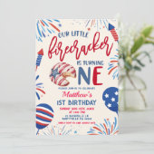 Unser kleiner Knaller wird eins Einladung (Stehend Vorderseite)