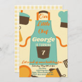 Unser kleiner Koch zum Geburtstag Einladung (Vorne/Hinten)