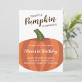 Unser kleiner Kürbis dreht den 1. Herbst zum 1. Ge Einladung (Stehend Vorderseite)