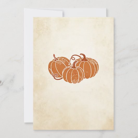 Unser kleiner Kürbis dreht einen Einladung (Rückseite)