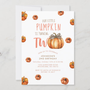 Unser kleiner Kürbis dreht zwei Einladung