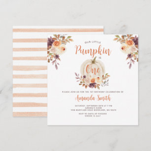 Unser kleiner Kürbis hat Geburtstag Rustikale Blum Einladung