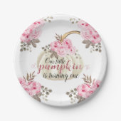 Unser kleiner Kürbis ist ein Aquarellpinsel Pappteller (Vorderseite)