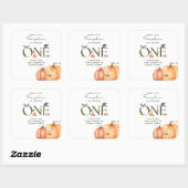 Unser kleiner Kürbis ist ein Dankeschön-Sticker Quadratischer Aufkleber (Blatt)