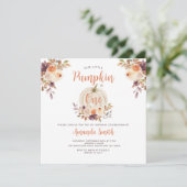 Unser kleiner Kürbis ist ein Geburtstag rustikal Einladung (Stehend Vorderseite)