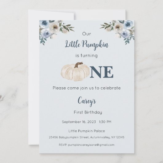 Unser kleiner Kürbis ist eine Einladung, der 1. Ge Einladung (Vorderseite)