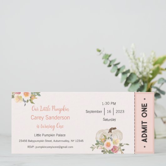 Unser kleiner Kürbis ist eine Einladung, der 1. Ge Einladung (Stehend Vorderseite)