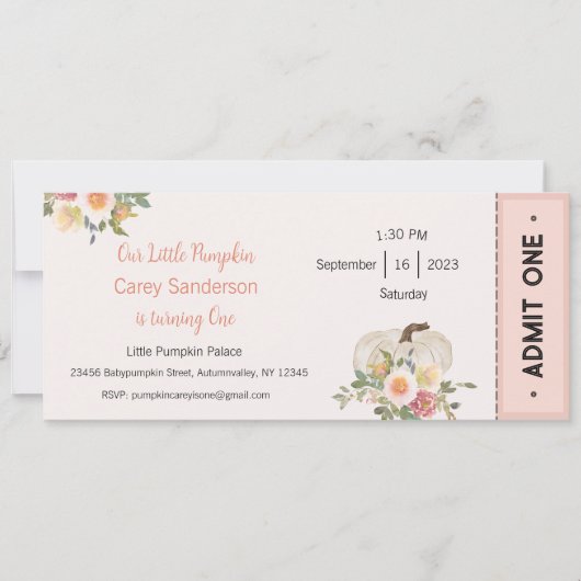 Unser kleiner Kürbis ist eine Einladung, der 1. Ge Einladung (Vorderseite)